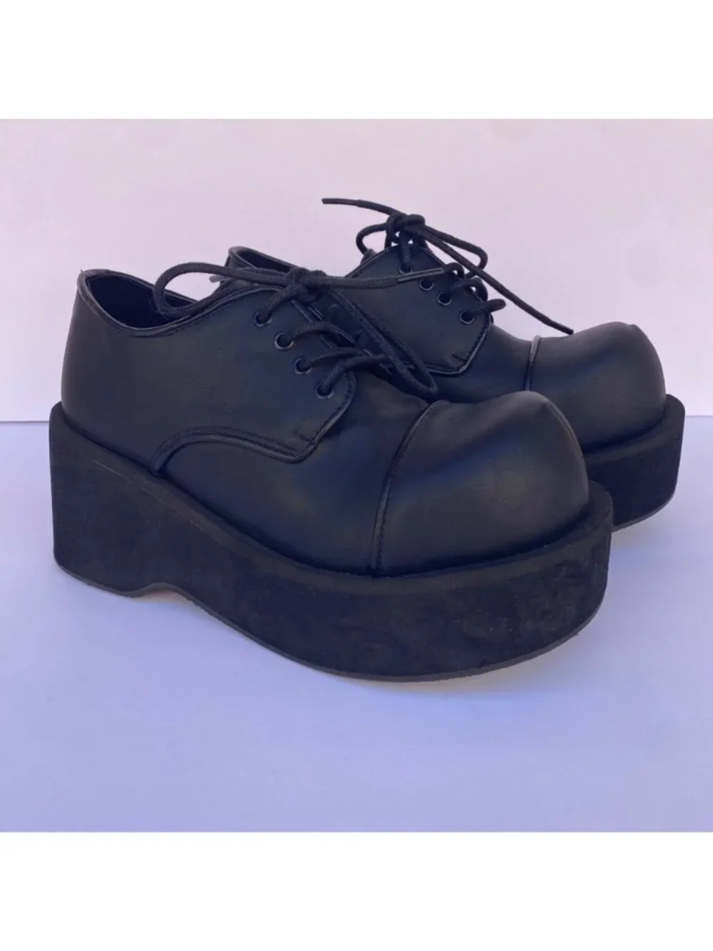 Demonia Dank Platform Creepers Shoes Black